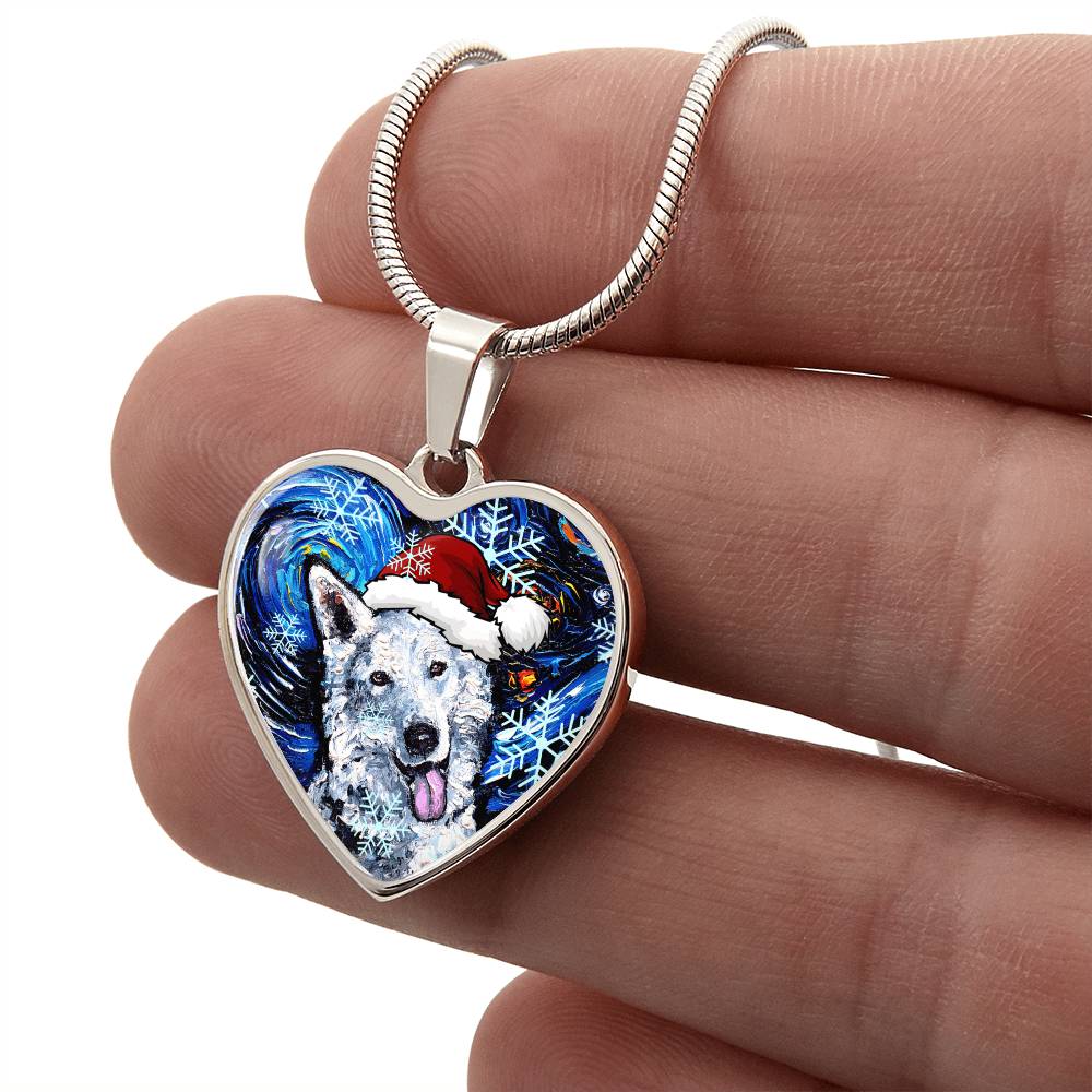Swiss Shepherd Christmas Heart Necklace