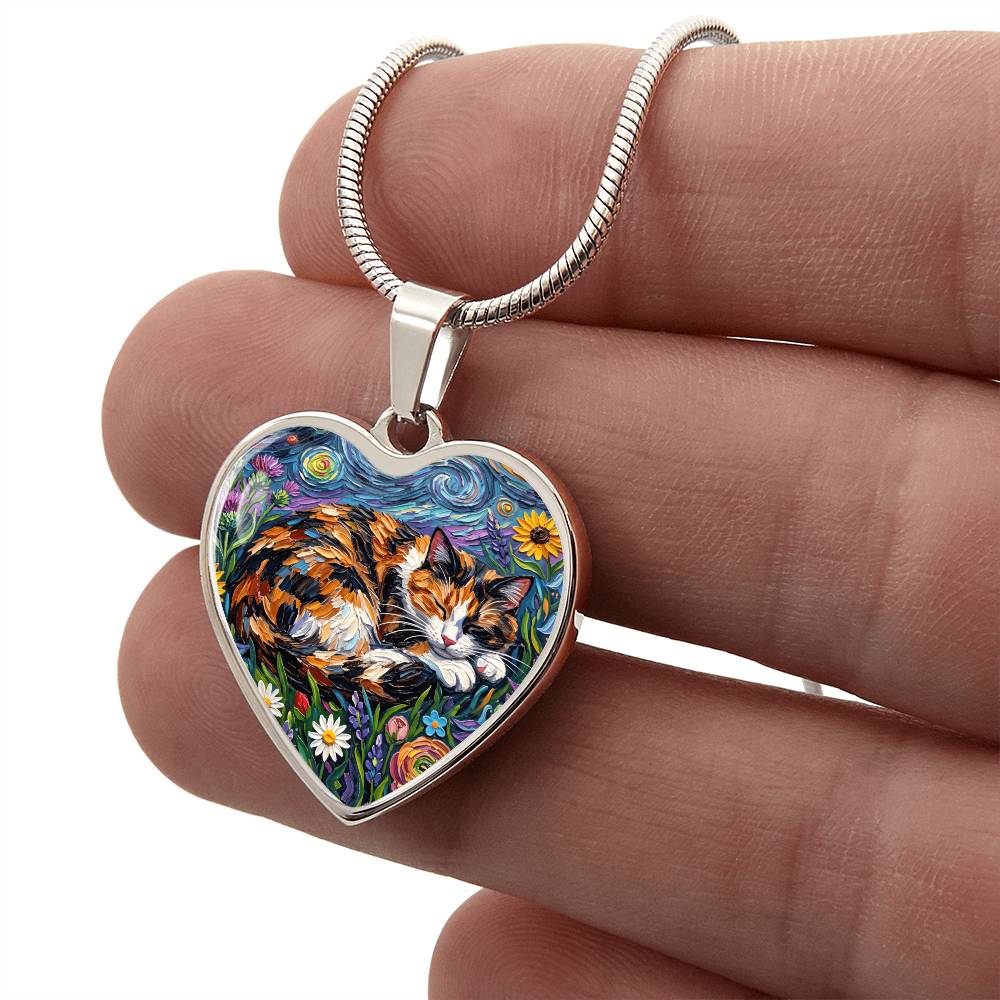 Amongst The Flowers - Calico Cat Heart