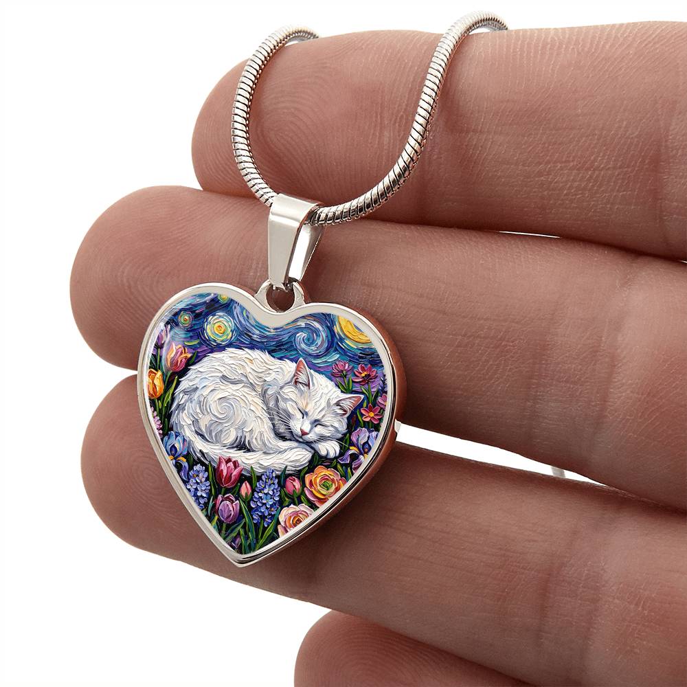 Amongst The Flowers - White Cat Heart