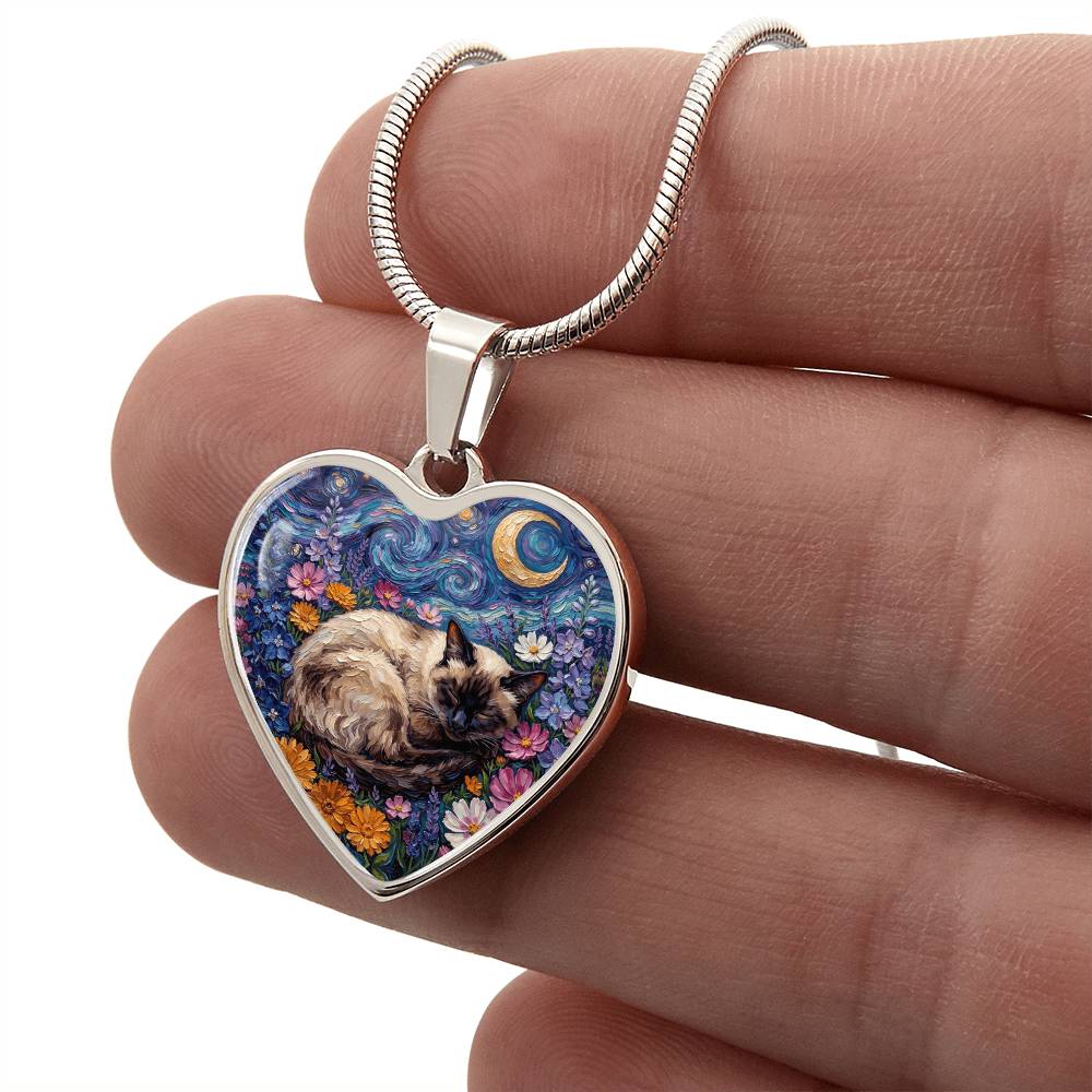 Amongst The Flowers - Siamese Cat Heart