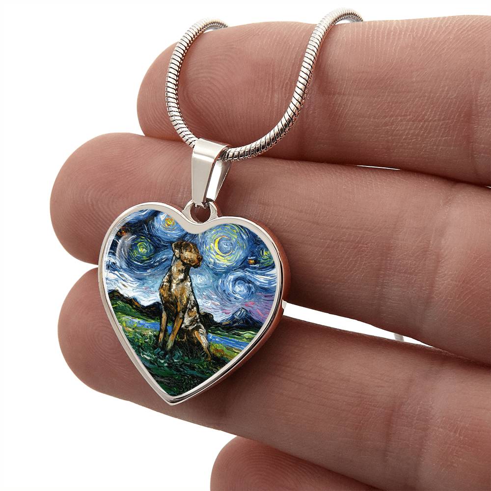 Catahoula Starry Night Heart Necklace