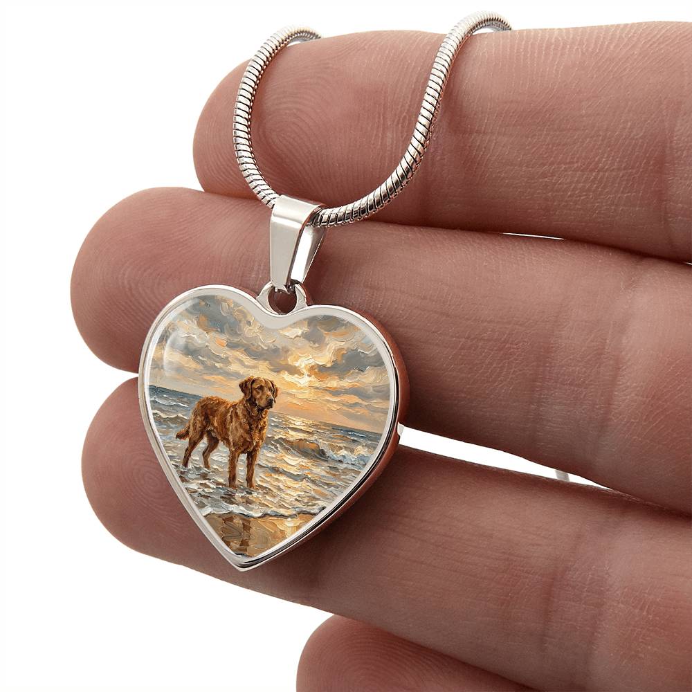 Beach Day - Chesapeake Bay Retriever Heart Necklace