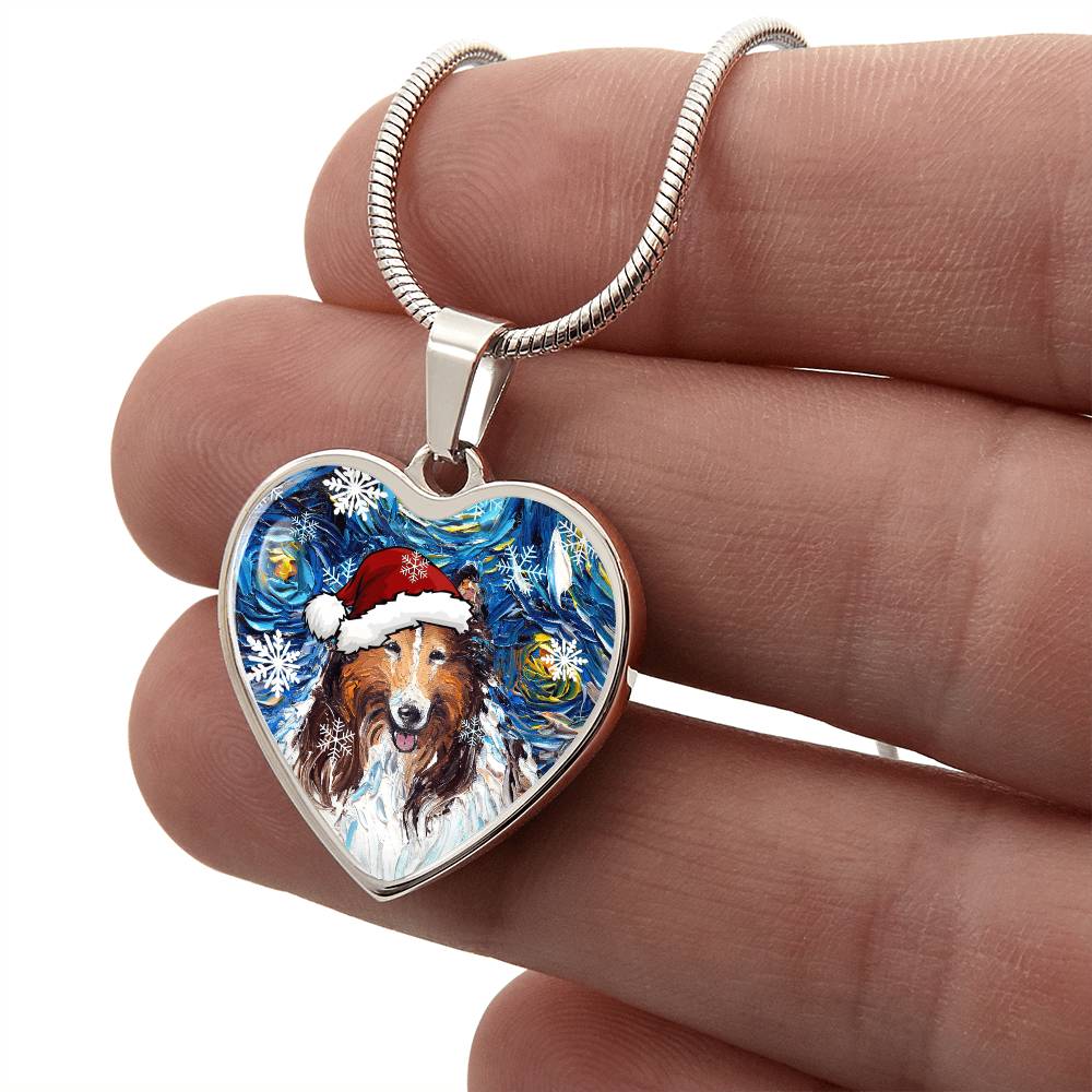 Collie Christmas Necklace