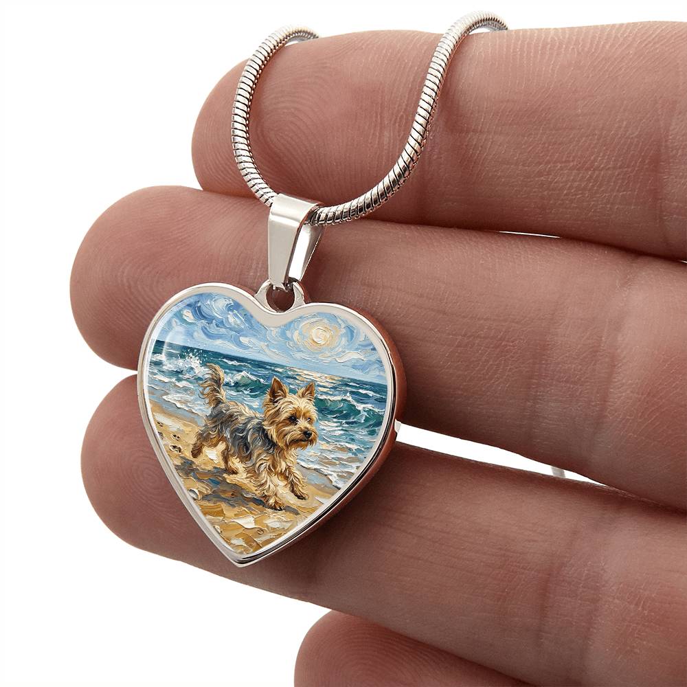 Beach Days - Yorkie Heart Necklace