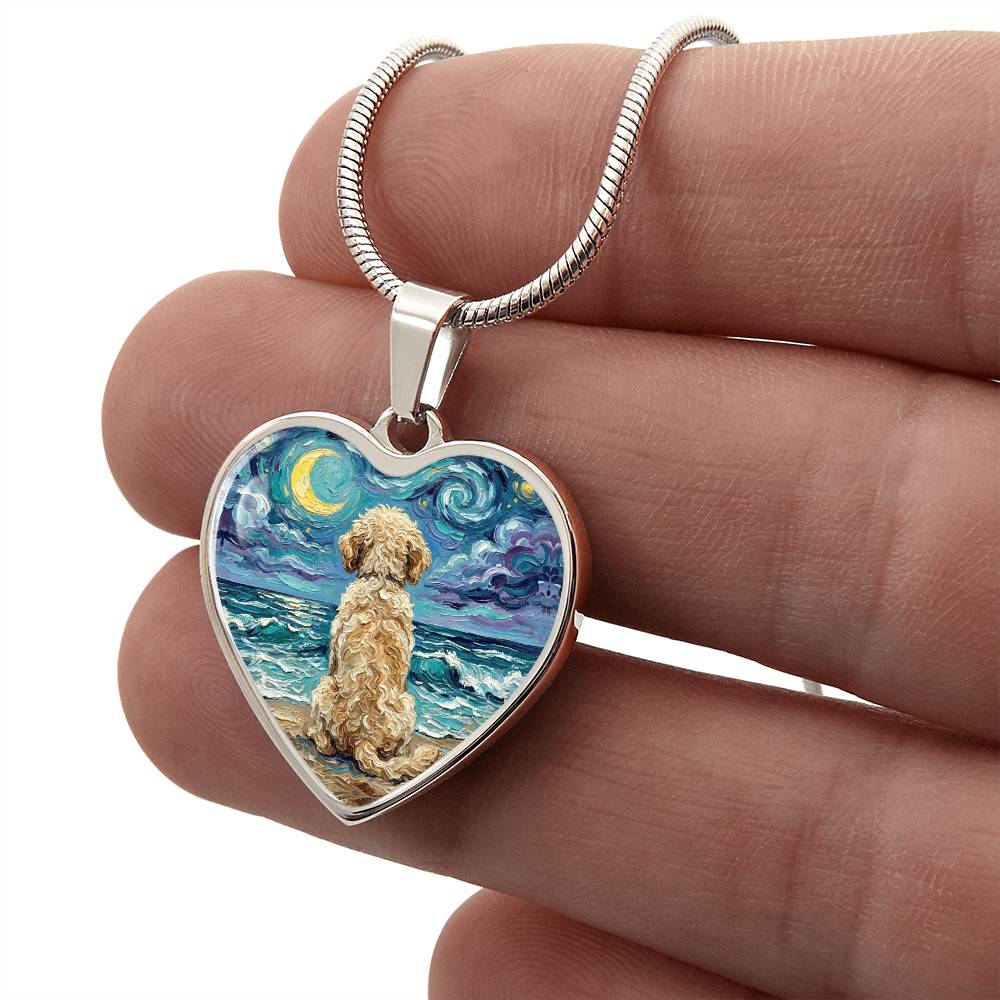 Beach Nights - Goldendoodle Heart Necklace