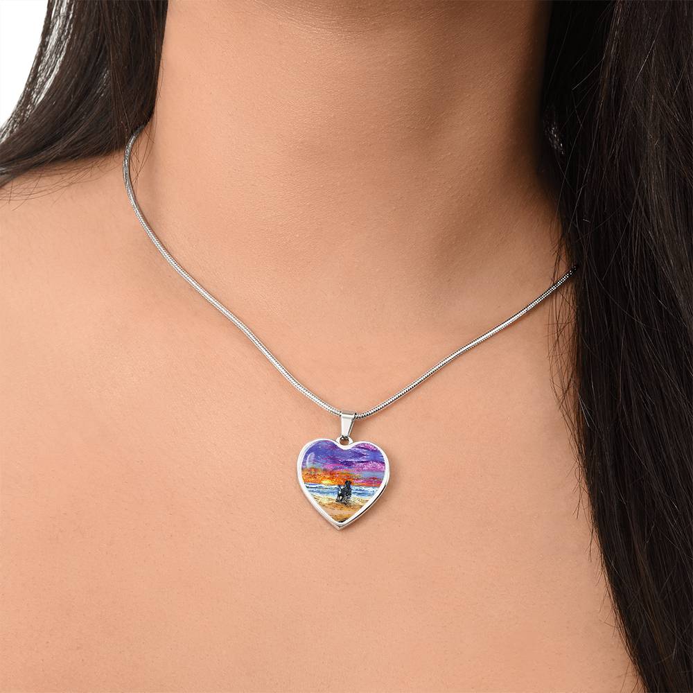 Beach Days - Schnauzer Heart Necklace