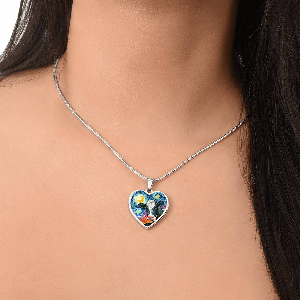 Holstein Starry Night Heart Necklace