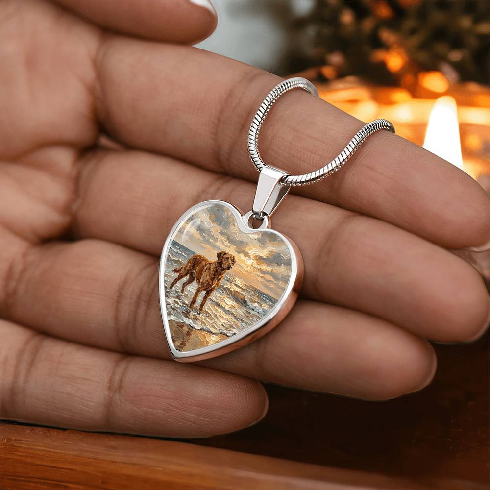 Beach Day - Chesapeake Bay Retriever Heart Necklace