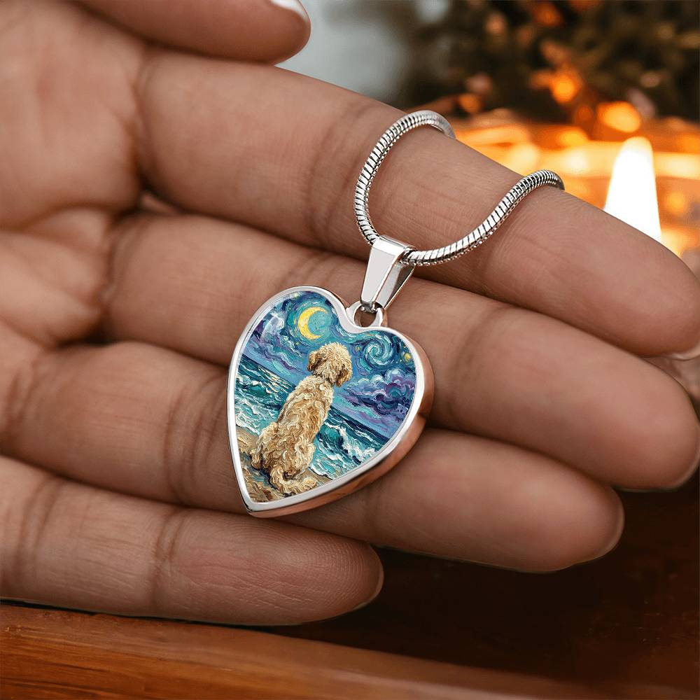 Beach Nights - Goldendoodle Heart Necklace