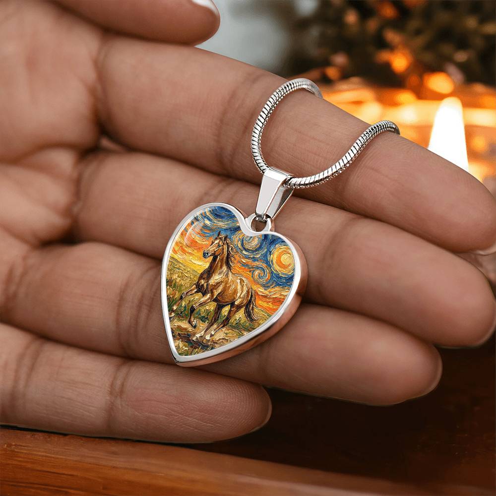 Free Spirited Horse Heart Necklace