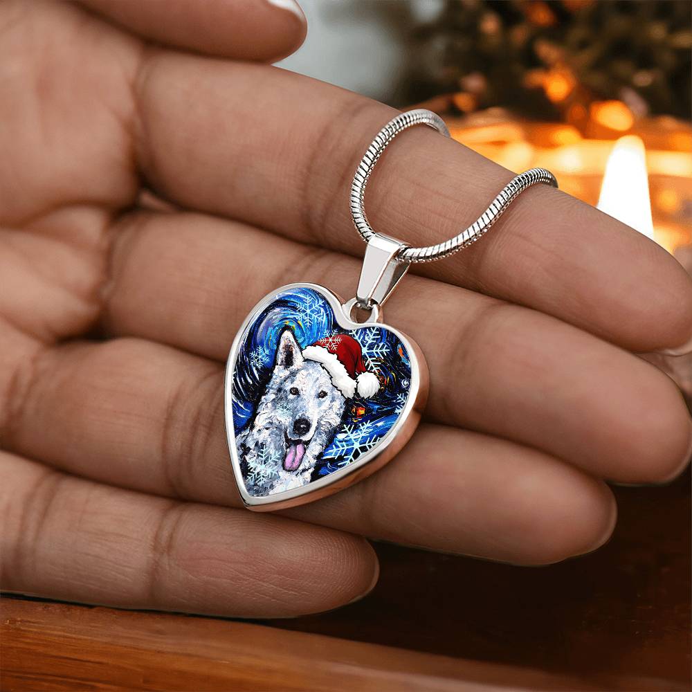 Swiss Shepherd Christmas Heart Necklace
