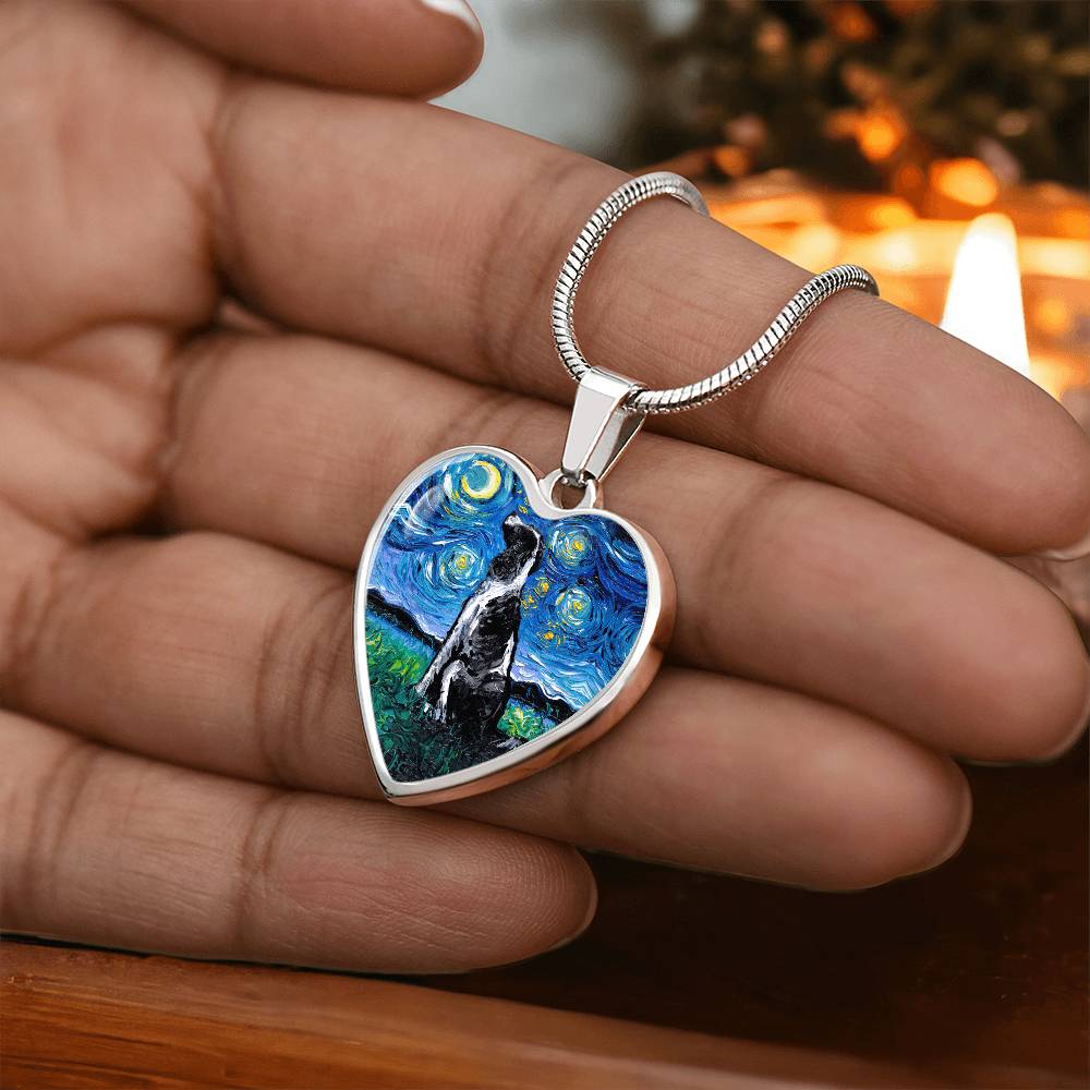 blackandwhiteenglishspringerspanielheartpendant