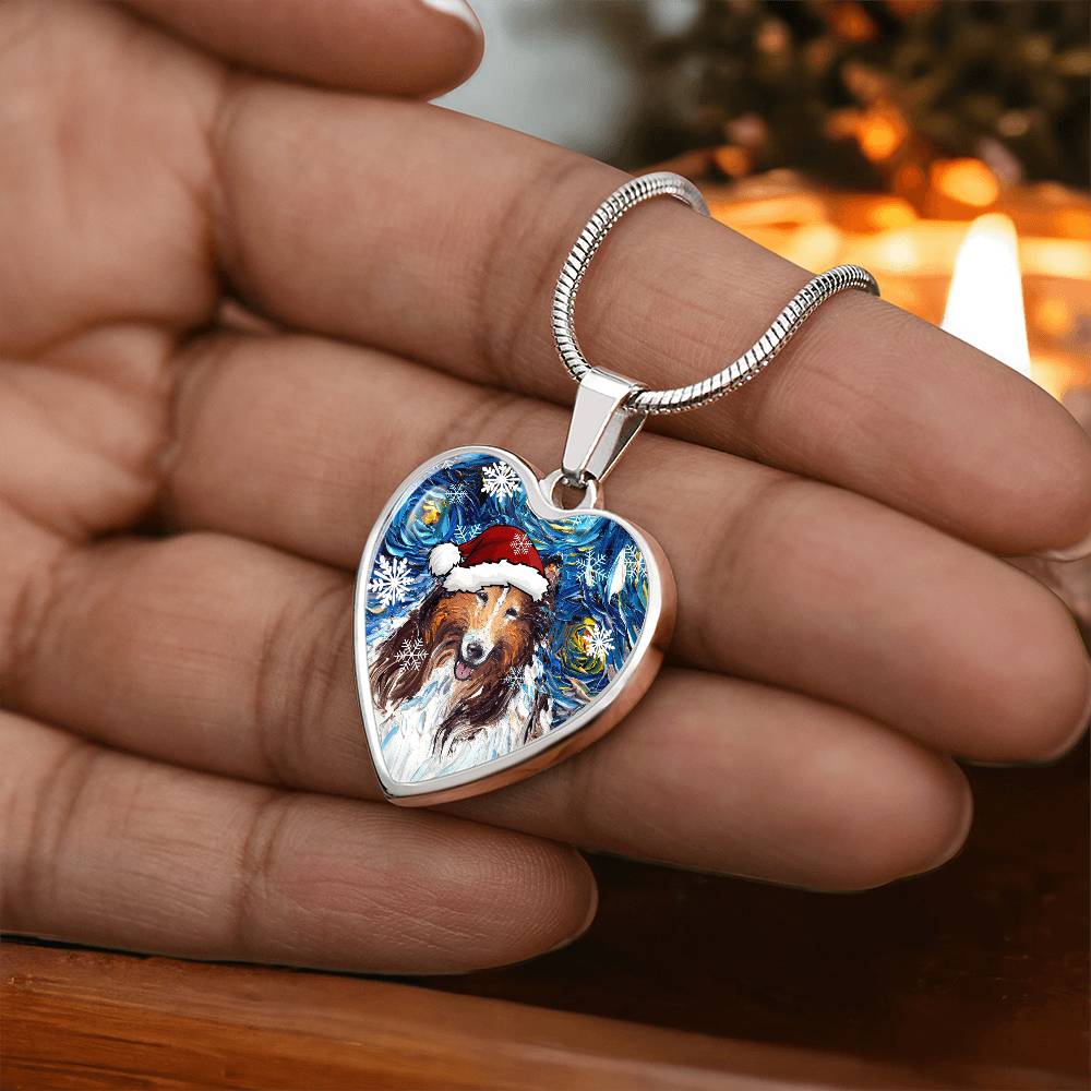 Collie Christmas Necklace