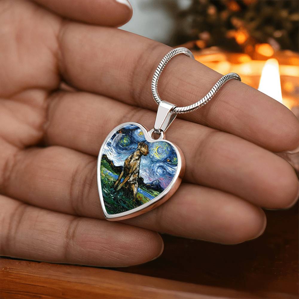 Catahoula Starry Night Heart Necklace