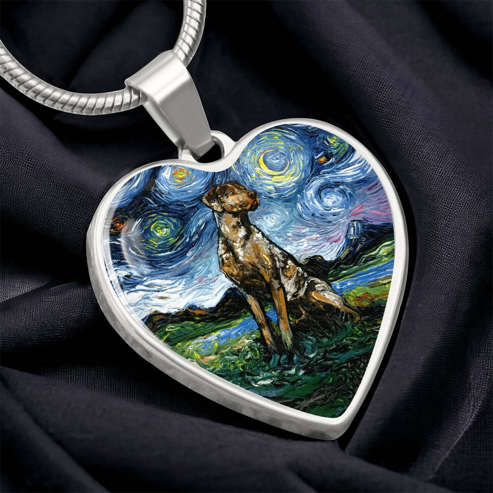 Catahoula Starry Night Heart Necklace
