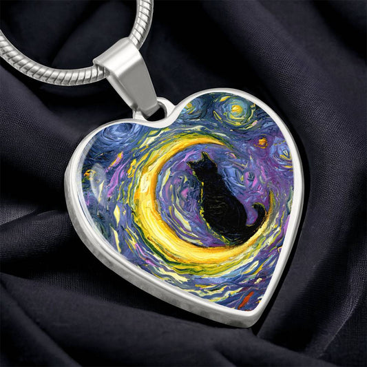 Luna Starry Night Heart Necklace