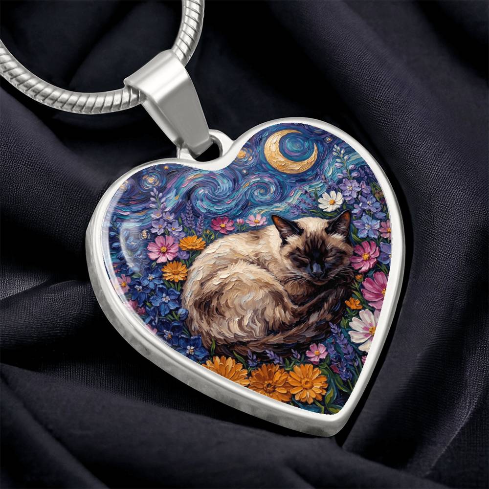 Amongst The Flowers - Siamese Cat Heart