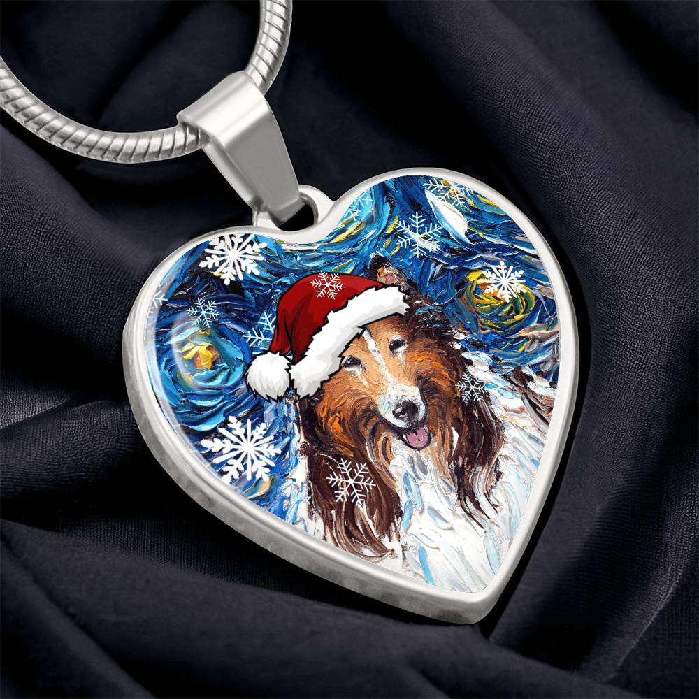 Collie Christmas Necklace