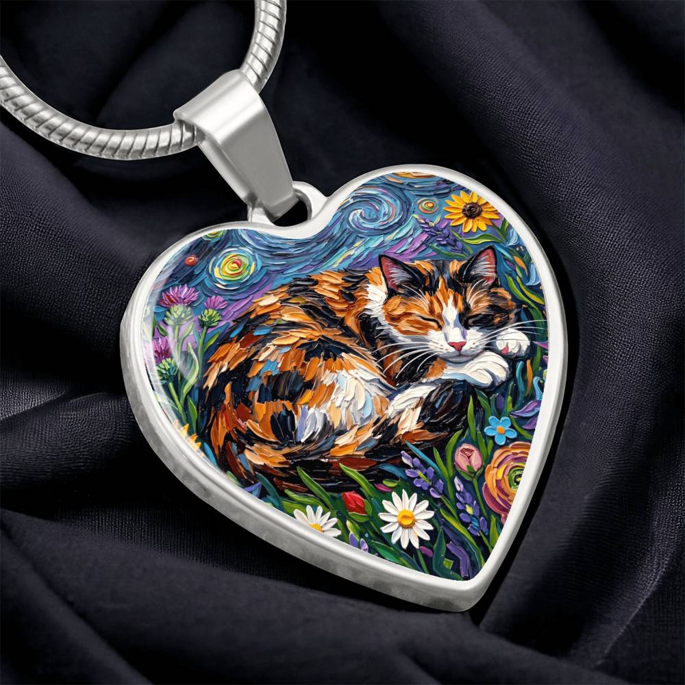 Amongst The Flowers - Calico Cat Heart