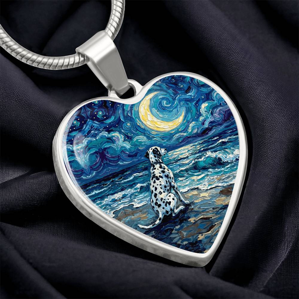 Beach Nights - Dalmatian Heart Necklace