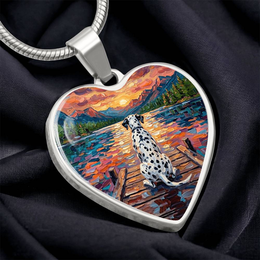 On The Dock - Dalmatian Heart Necklace