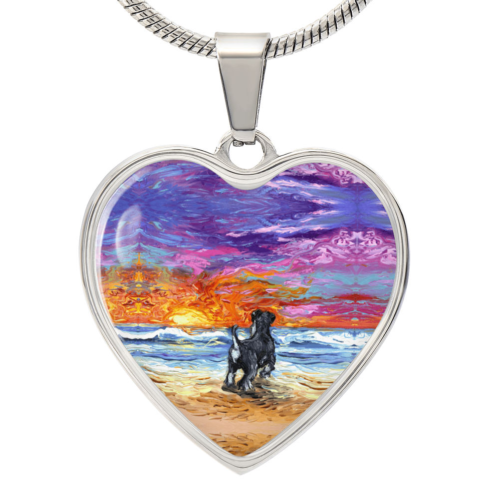 Beach Days - Schnauzer Heart Necklace