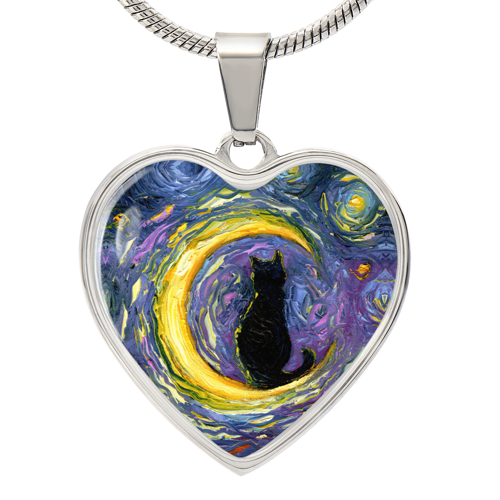 Luna Starry Night Heart Necklace