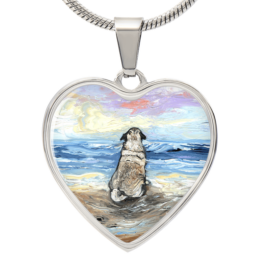 Beach Days - Pug Heart Necklace