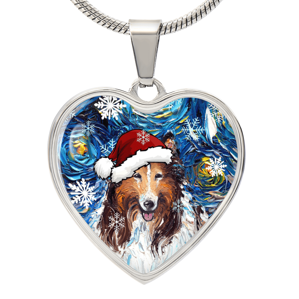 Collie Christmas Necklace