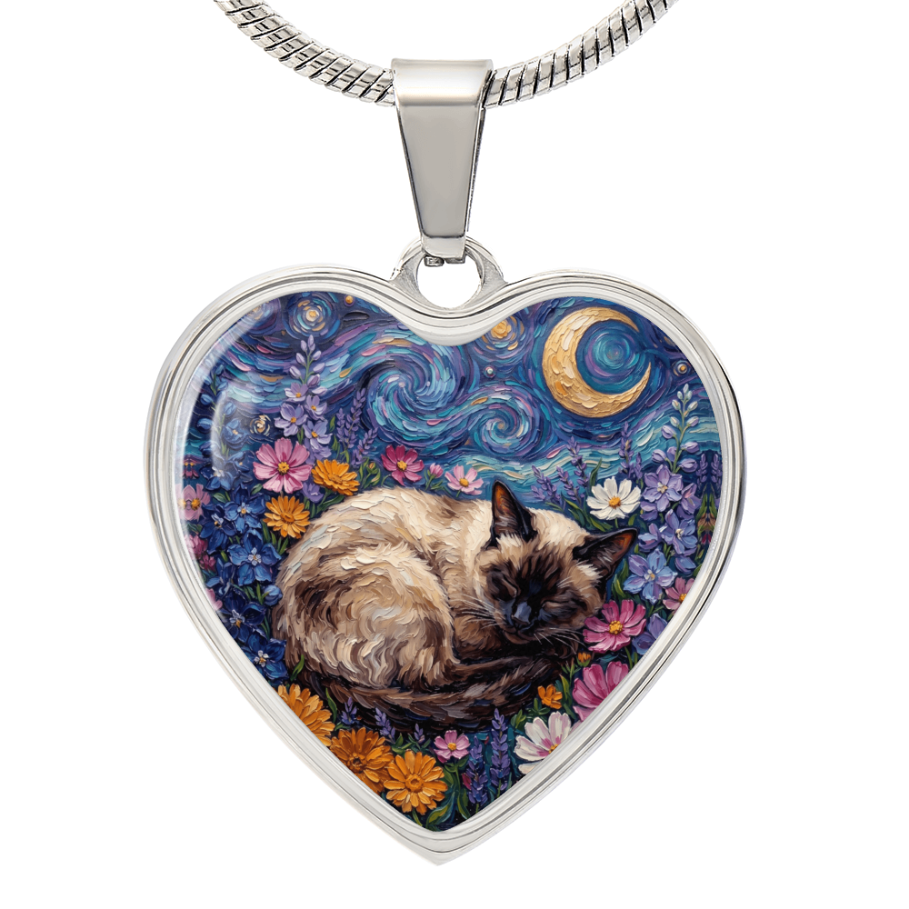 Amongst The Flowers - Siamese Cat Heart