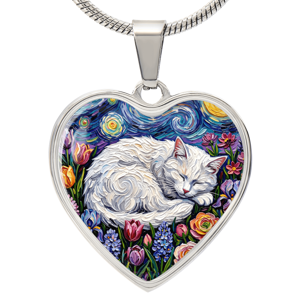 Amongst The Flowers - White Cat Heart