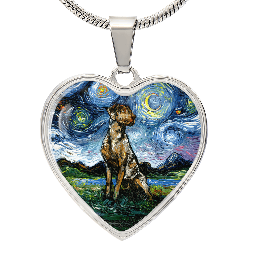 Catahoula Starry Night Heart Necklace