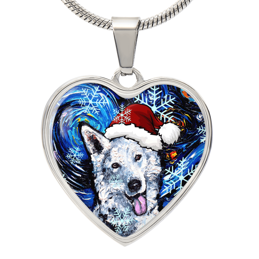 Swiss Shepherd Christmas Heart Necklace