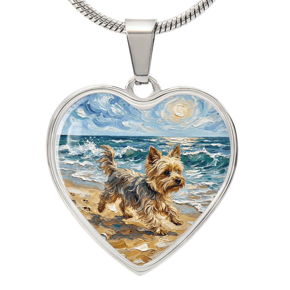 Beach Days - Yorkie Heart Necklace
