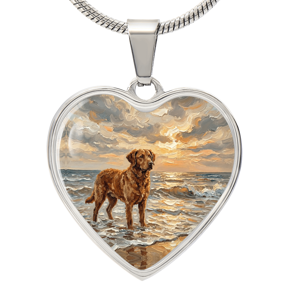 Beach Day - Chesapeake Bay Retriever Heart Necklace