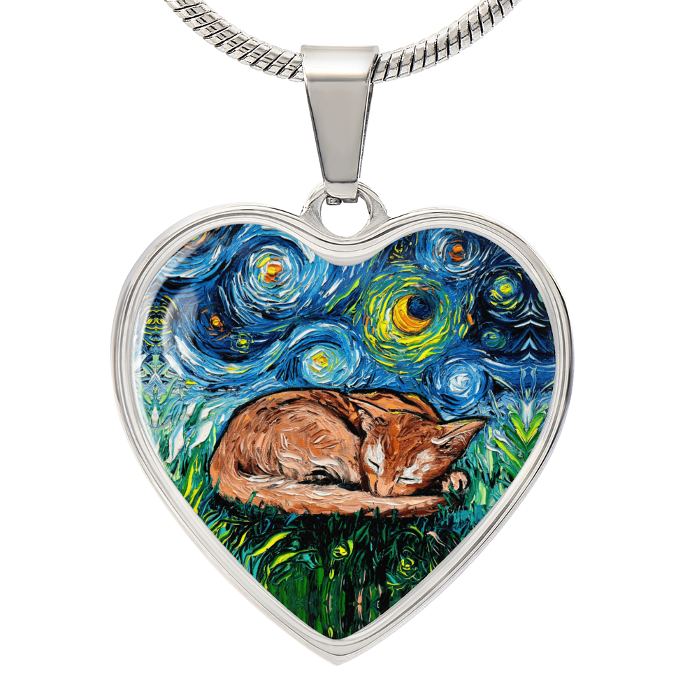 Abysinnian Starry Night Heart Necklace