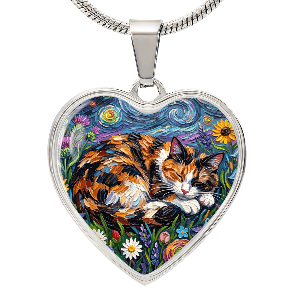 Amongst The Flowers - Calico Cat Heart