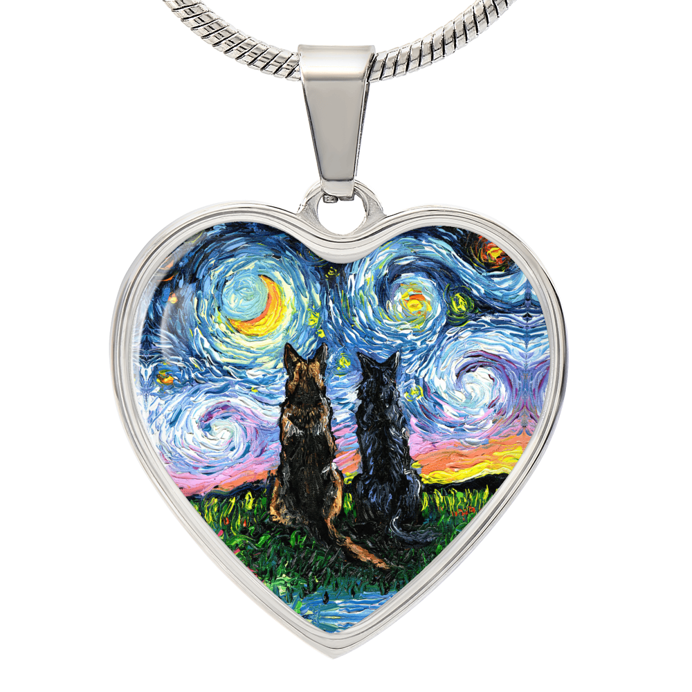 Soulmates Starry Night Heart Necklace