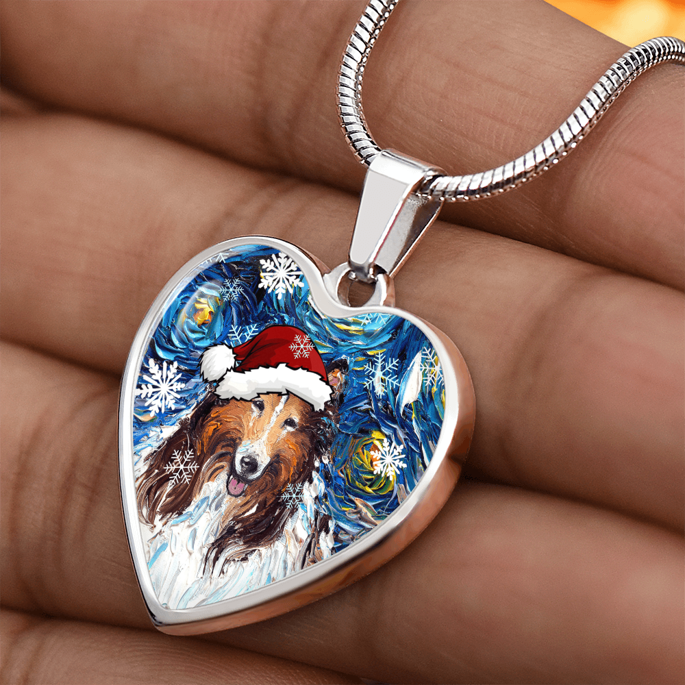 Collie Christmas Necklace
