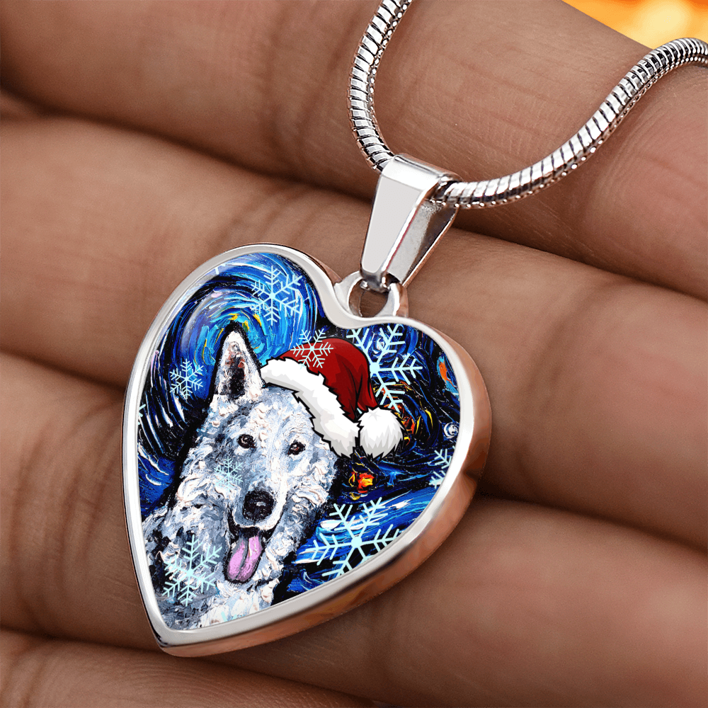 Swiss Shepherd Christmas Heart Necklace
