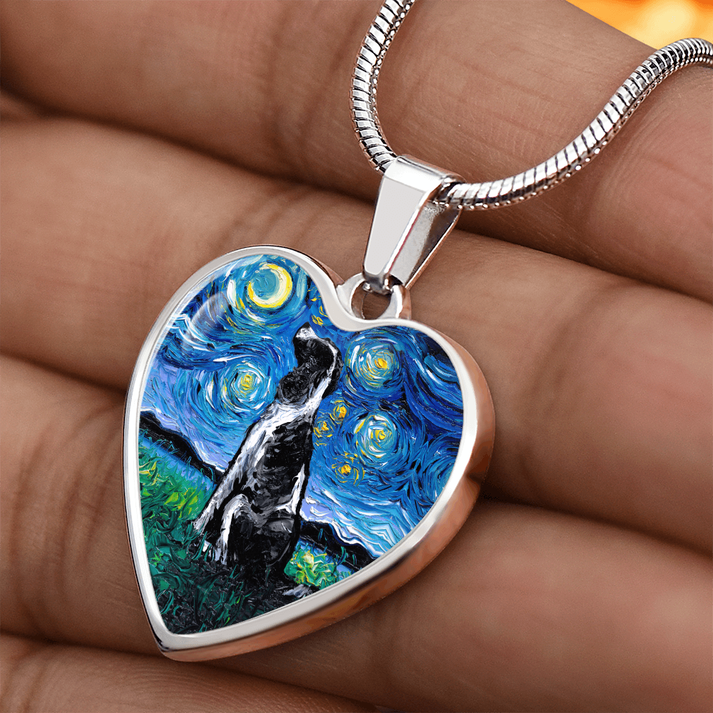 blackandwhiteenglishspringerspanielheartpendant