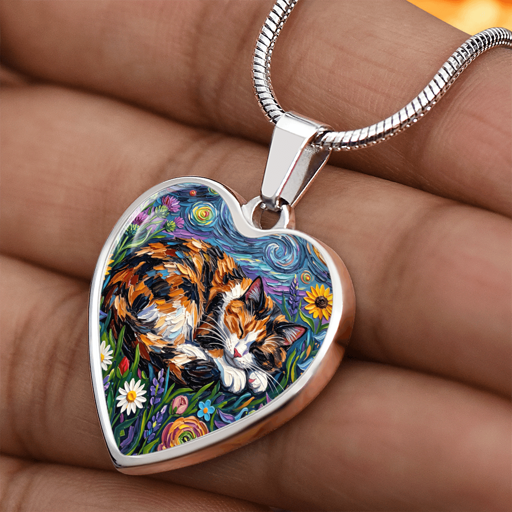Amongst The Flowers - Calico Cat Heart