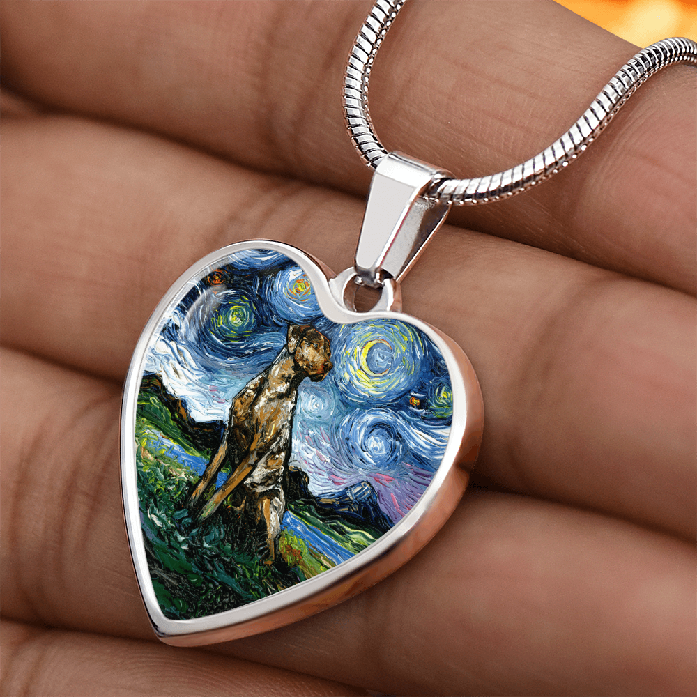 Catahoula Starry Night Heart Necklace