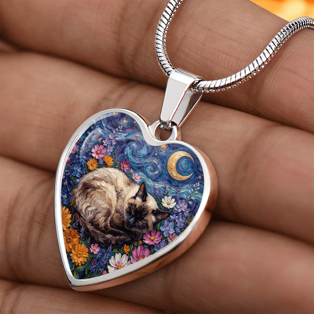 Amongst The Flowers - Siamese Cat Heart