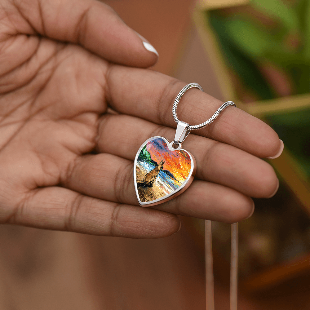 Beach Days - Belgian Malinois Heart Necklace
