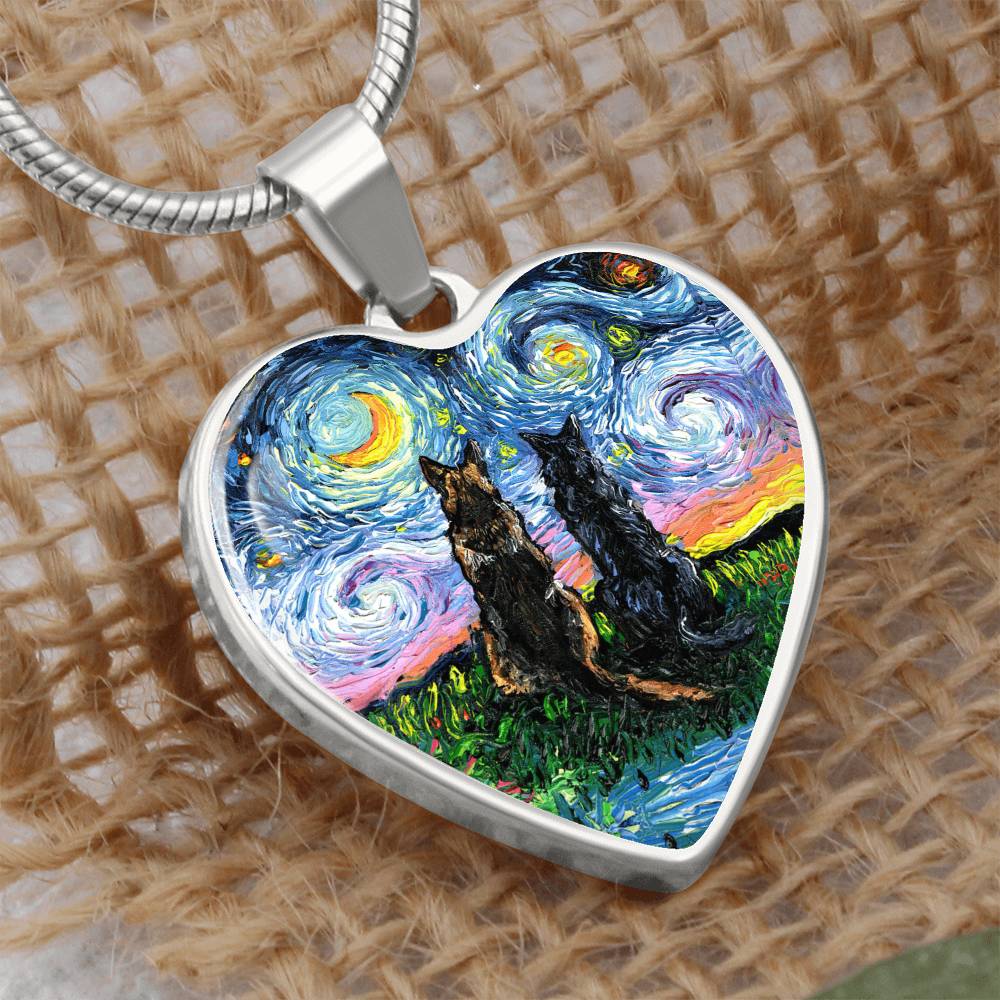 Soulmates Starry Night Heart Necklace