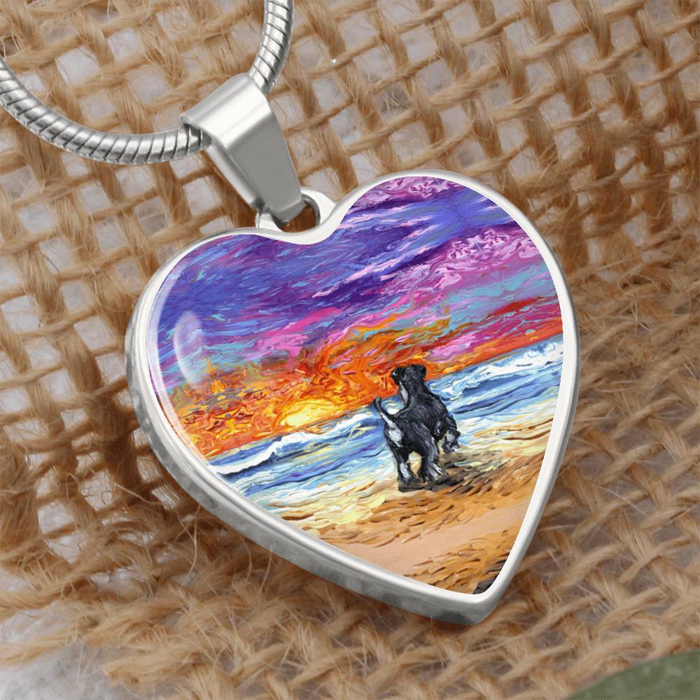 Beach Days - Schnauzer Heart Necklace