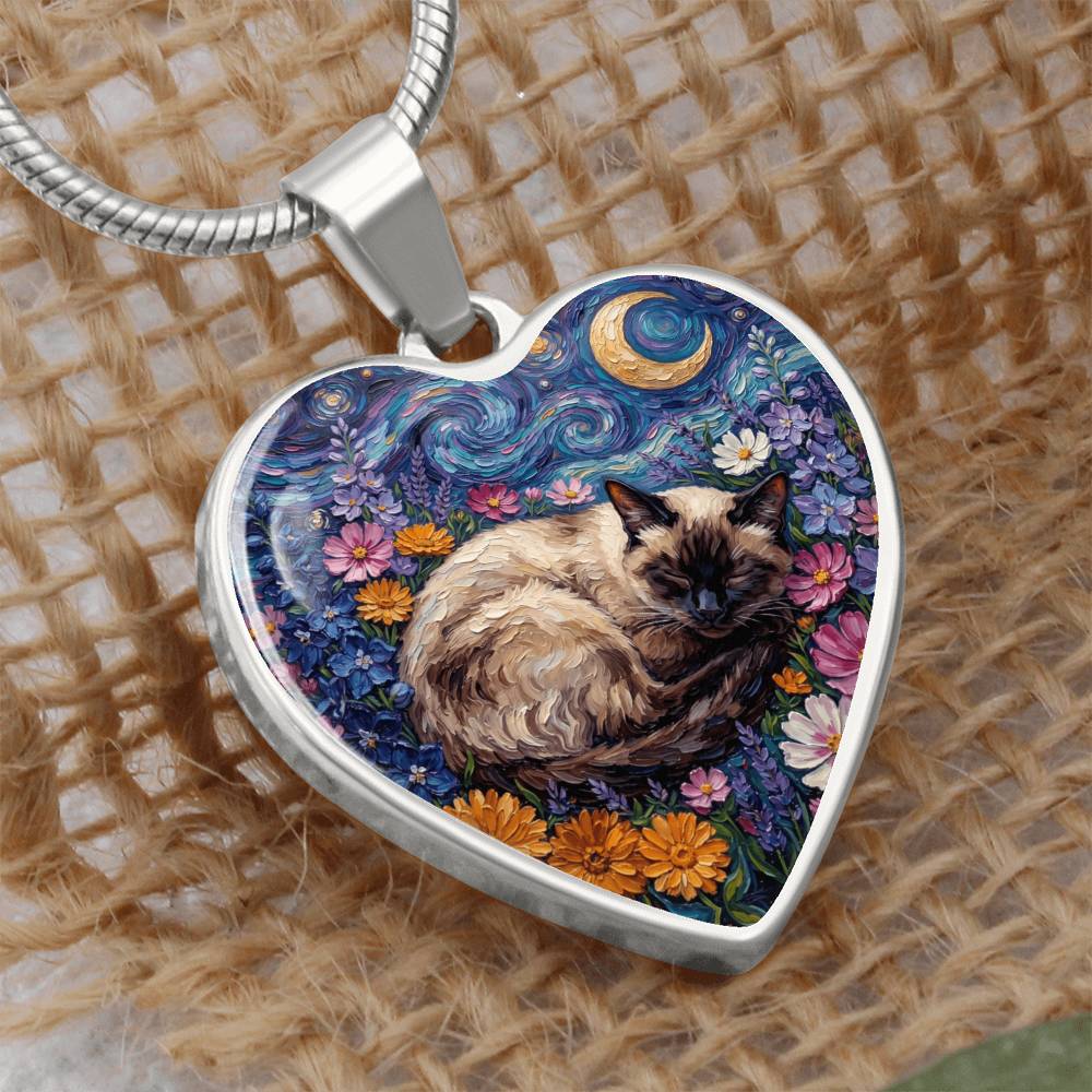 Amongst The Flowers - Siamese Cat Heart