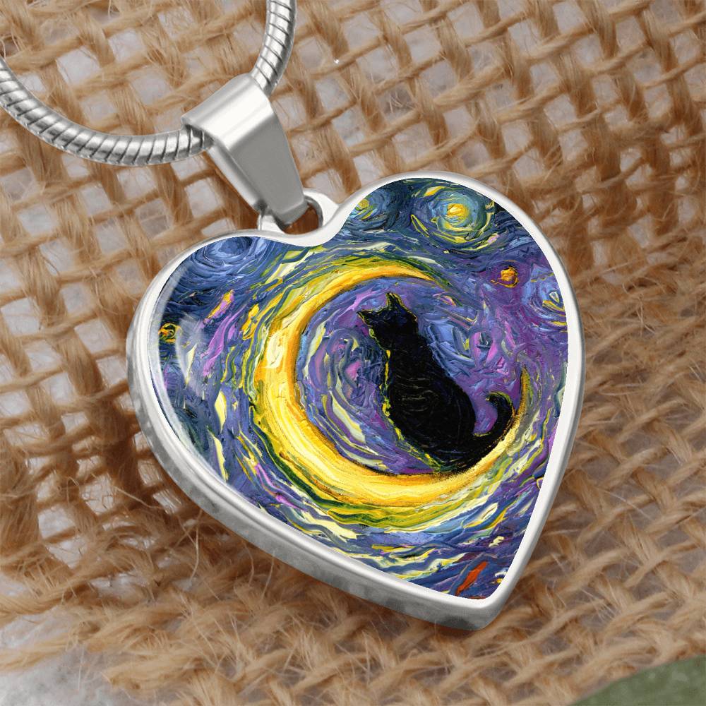 Luna Starry Night Heart Necklace