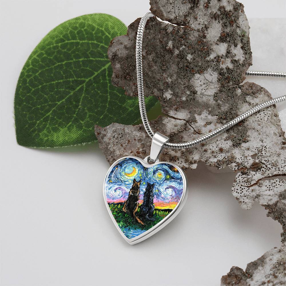Soulmates Starry Night Heart Necklace